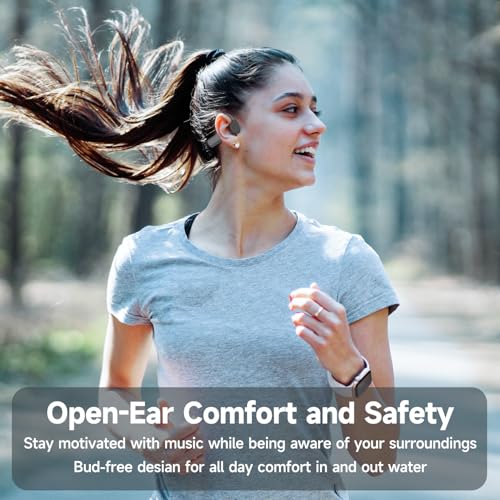 Bone Conduction Headphones, Open Ear Running Headphones Bluetooth 5.4, IP68 Waterproof Wireless Sports Headsets with Mic & 32 GB MP3 Memory for Swimming, Hiking, Gym, Dark Gray - color: Dark gray