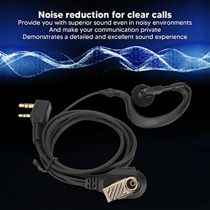Two Way Radio Headset, Walkie Talkie Earpiece with Microphone and 2 Pin Connector for Retevis Radios (2 Pack)
