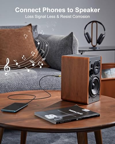 ANDTOBO 1/4 inch to 3.5mm and 3.5mm (1/8'') Plug Male to 6.35mm (1/4'') Jack Female Stereo Pure Copper Headphone Adapter for Amp Guitar, Piano, etc- 2 Pack, Black