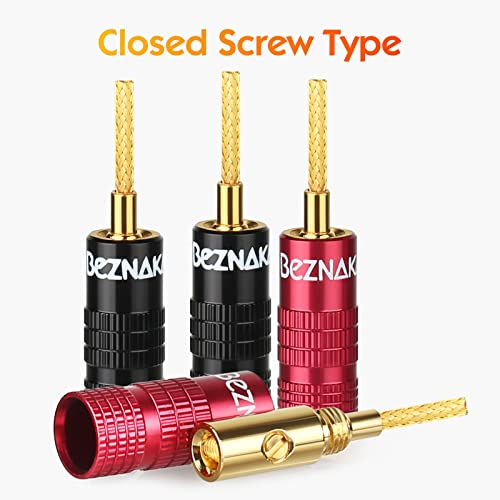 Flex Pin Colorback Banana Plugs for Spring Loaded Speaker Terminals,6 Pairs,24K Gold Plated Plugs