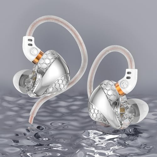2 Pack in Ear Monitor Headphones, H89 IEM Earphone Wired Earbud | IEM for Gaming Music, Powerful Bass Crystal Clear Sound Ear Buds with Mic, Earbuds for Computer,School,Students 3.5 Plug - color: Black+White