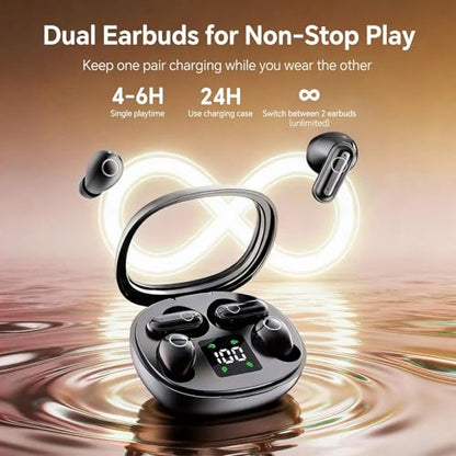 Xmenha Mini Invisible Small Earbuds Set Sleep Ear Buds Wireless Bluetooth for Small Ears Canals Side Sleepers Tiny Micro Low Profile Smallest Hidden Discreet Earbuds 2 Pack Headphones for Work - color: Beige