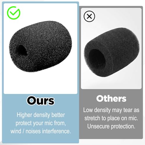 20 Pc Microphone Covers Foam, Headset Mic Foam Cover Mic Windscreen | Mic Cover for Noise Reducing Foam Protection Studio Recording Accessories Lapel and Lavalier Microphones