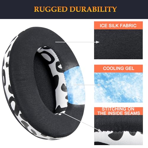SOULWIT Earpads for ATH M50X/M40X, HyperX Cloud 2/3/Alpha, MDR-7506, Arctis 7/9/5/Nova 7/Pro Wired, G Pro X, Sennheiser HD280, Razer Kaira/Barracuda/Kraken Series, Turtle Beach Stealth,Cooling Gel-S L - color: Snow Leopard
