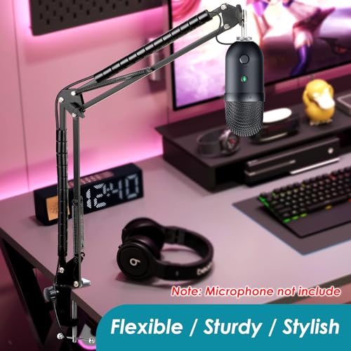Mic Boom Arm for Razer Seiren V3 Mini Microphone - Adjustable Mic Arm Compatible with Razer Seiren V2 X, Seiren Mini and Seiren X, Mic Stand Great for Streaming, Gaming, Podcast by YOUSHARES - color: 01_Black Razer V2X