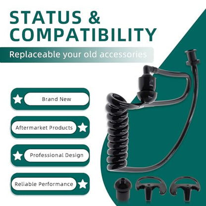 AUTOKYA Pair Black Accoustic Ear Tube Black Medium Earmold for Police Radio Earpiece
