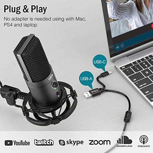 FIFINE T683 USB Microphone Kit with Arm Stand for Podcast, Recording