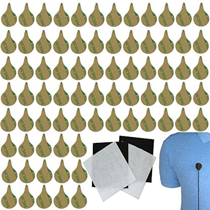 Lavalier Microphone for Hiding Lavalier Musical Mic and Reduce Wind Noise, Pack of 80 Stickies and 80 Fabric Discs