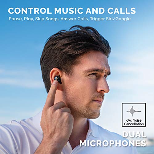 Back Bay Audio Sweatproof Wireless Bluetooth Earbuds,130 Hour Battery Life | Wireless Earbdus for iPhone, Android, Mini Charging Case, TWS Headphones with Microphone, Gift for Runners