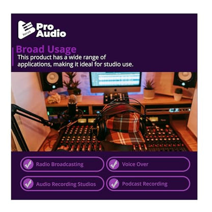 Focus Pro Audio Shock Mount for Blue Yeti and Yeti Pro Microphones (Black) - Shock Mount Mic Holder for Anti Vibration Noise Isolation - Blue Yeti & Yeti Pro Boom Arm Compatible Mic Stand