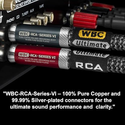 WORLDS BEST CABLES -Ultimate - 1.5 Foot - Premium Audiophile RCA Cable Pair | 18 AWG - Ultra-Pure OFC - Ultra-Low-Capacitance (13pF/ft) - Silver-plated Pure-Copper RCA Plugs- Carbon Tweed Jacket