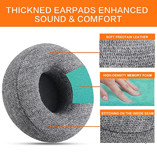 Gvoears Replacement Ear Pads for Beats Solo 3, Ear Cushions for Beats Solo 2 & Solo 3 Wireless/Wired On-Ear Headphone Earpads, Ear Cups with Stronger Adhesive, Added Thickness & Velvet Fabric - color: Gray Velour