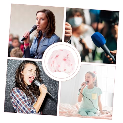 100pairs Disposable Non-woven Microphone Covers Odorless Convenient Mic Shield for Ktv Recording Studios Schools and Events Fits Handheld Microphones