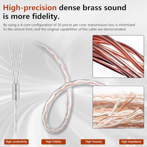 IPX T2 to 2.5MM Replacement Cable 4 Core Earphones Cable for ETYMOTIC Headsets for ETYMOTIC EVO UE Premier WESTONE PRO X Series(X10 X20 X30 X40 X50) for MACH80/70/60/50/40/30/20/10 2.5MM/3.94FT - size: 2.5MM