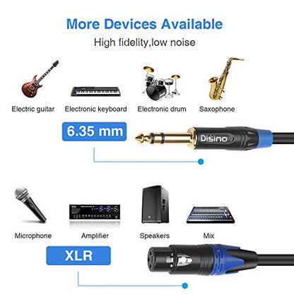 XLR Female to 1/4 Inch 6.35mm TRS Stereo Jack Cable, 3 Pin Female XLR to Quarter inch Balanced Interconnect Patch Cord (10 Feet) - size: 10 Feet