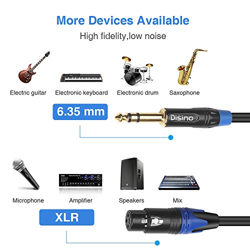 XLR Female to 1/4 Inch 6.35mm TRS Stereo Jack Cable, 3 Pin Female XLR to Quarter inch Balanced Interconnect Patch Cord (15 Feet) - size: 15 Feet