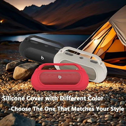 Silicone Cover Case Compatible with Beats Pill 2024 Bluetooth Speaker | Accessories for Beats Pill Speaker Protective Case with Handle, Shockproof and Anti-Scratch Cover (Grey) - color: Grey