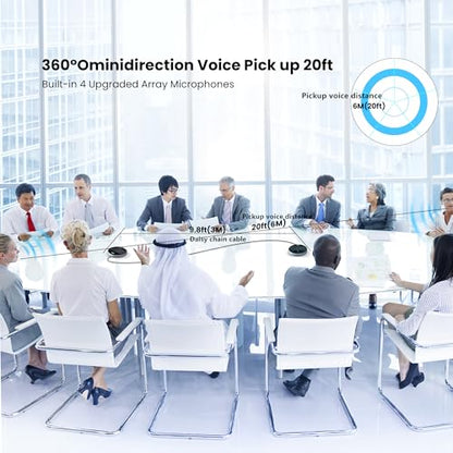 TONGVEO 2-in-1 Conference Speaker and Microphone, Daisy Chain Wireless Bluetooth Speakerphone with 360° omnidirectional mics USB/Dongle/Bluetooth Connection 18H Talk Time for 15-30 People Meeting - color: Black