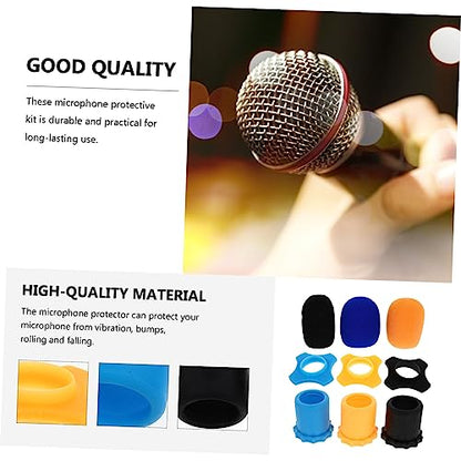 LIOOBO Thick Foam Microphone Protective Cover Anti-Slip Windshield Shield for Wireless Mics 1-Pack for Vocal Recording and Streaming