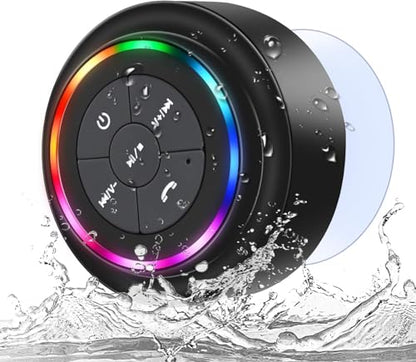 Bluetooth Shower Speaker, Portable LED Wireless Speaker Gift for Men Teens