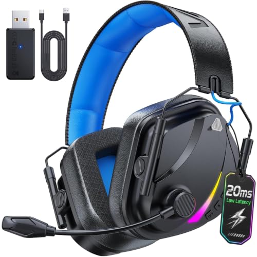 Vakedy Wireless PS5 Headset, 20ms Low Latency & BT 5.4 and 2.4GHz USB