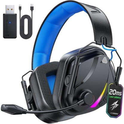 Vakedy Wireless PS5 Headset, 20ms Low Latency & BT 5.4 and 2.4GHz USB