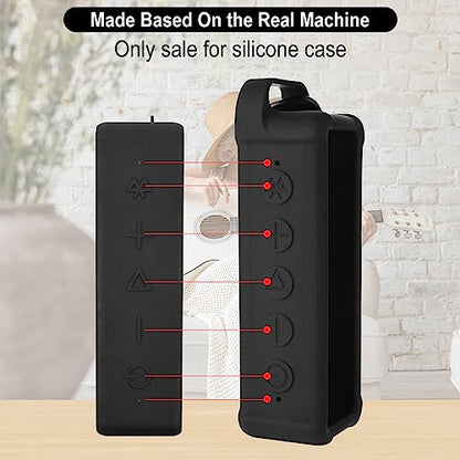 Silicone Case Compatible with Anker Soundcore 2 Portable Speaker, Protective Travel Case Cover with Handle and Carabiner for Anker Soundcore 2 Speaker (Black)