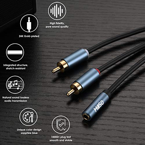 MillSO RCA to 3.5mm Female Adapter 3.5mm Female to 2 RCA Male Stereo Cable
