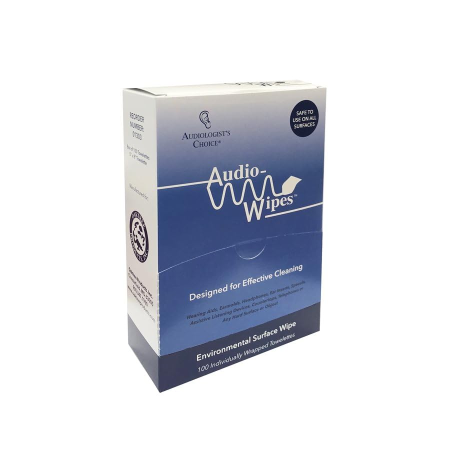 Audiologist's Choice Earbud Cleaning Kit with Audio Wipes - 3-in-1 Pen for AirPods, iPhone Cleaner, Earwax Removal, Speaker & Bluetooth Earbuds - Compact & Travel-Friendly (100 Count) - size: 100 Count