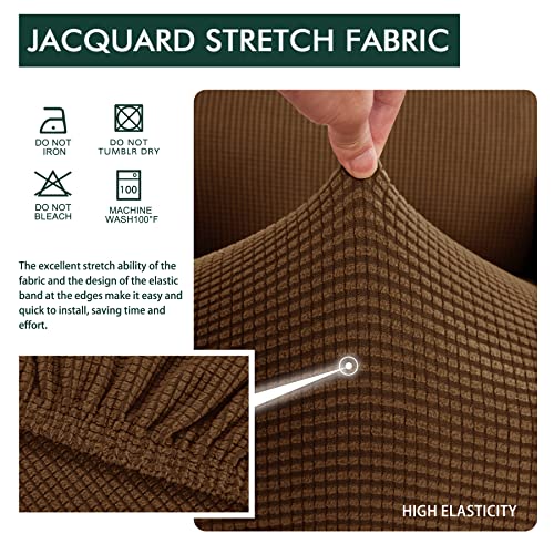 Hokway Stretch Couch Cushion Slipcovers Reversible Cushion Replacement Slipcovers Sofa Cushion Covers(Brown, 2 Pieces) - color: Brown, size: Small (2 Pieces)