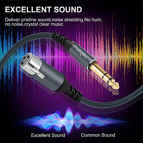 Twozoh XLR Female to 1/4 TRS Cable 3.3FT, Braided 6.35mm Stereo Jack Balanced to 3pin XLR Microphone Cable - color: 1/4 to XLR Female, size: 3.3FT