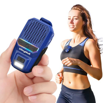 Wearable Bluetooth Speaker, Clip-On Portable Speaker with Built-in Mics Hands-Free Music and Calls for Hiking/Biking, portable bluetooth speakers with LED Light, 15H Battery Life Speakers(Blue)