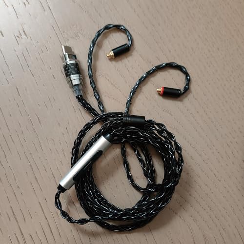 USB Type-C to MMCX Headphone Cable, Built-in DAC Amp, Braided Audio Cable with Carrying Case (USB C to MMCX) - size: USB C TO MMCX