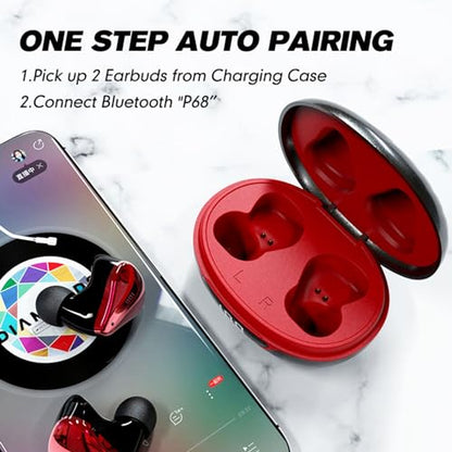 Small Wireless Earbuds for Small Ear Canals, Blue Tooth Ear Buds Earphones for iPhone Android, Micro Tiny Mini Earbuds Wireless Bluetooth Noise Cancelling Waterproof in-Ear Headphones for Sports