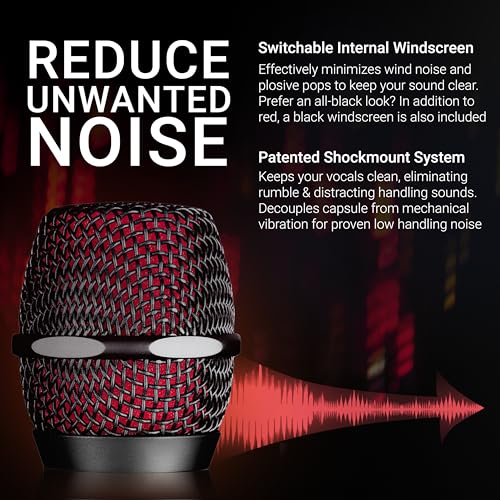 SE ELECTRONICS V7 MC1 Wireless Microphone Capsule - Compatible with Shure Wireless Transmitters - Professional Dynamic Microphone for Singing, Speech & Music Studio Recording (Red) | Compatible with Shure Wireless Transmitters, Professional Dynamic Microp