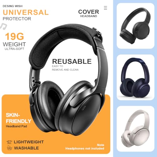 Universal Replacement Headphone Headband Cover, Headband Cushion Pad Cover Compatible with Sony, Bose, Beats, JBL Head Band Protector for Noise Canceling Stereo Headset (Black) - color: Black