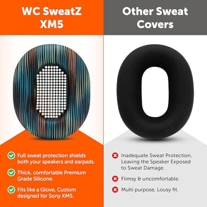 WC SweatZ XM5 - Patented Earpad Sweat Covers for Sony WH1000XM5 by Wicked Cushions | Full 360 Earpad Protection | Sweatproof & Easily Washable | The Simulation - color: The Simulation