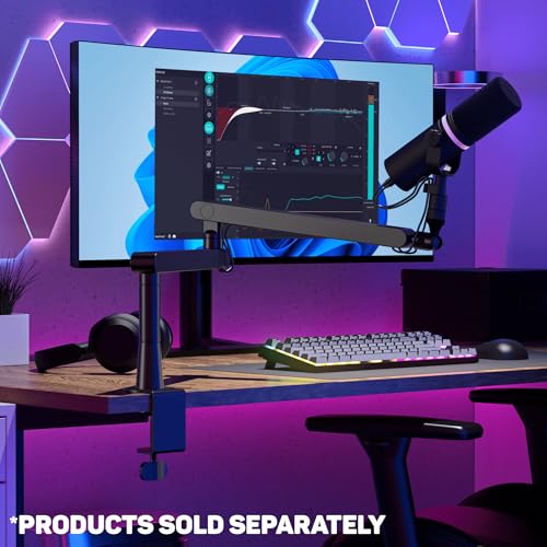 BEACN Mic Stand (Dark) - Low Profile Adjustable Boom Arm, 360° Mount | Studio-Quality Microphone Arm w/ 360° Rotation, Cable Management, Easy Clamp, Universal fit. Streaming, Podcasting, Gaming. - color: Dark