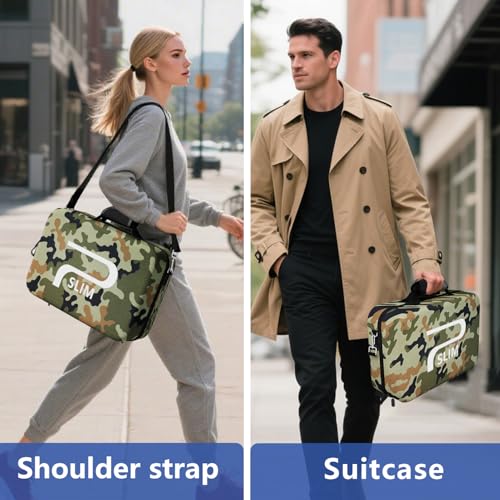 Carrying Case Compatible with PS5 SLIM 2023, Hard Shell Travel Case Protective Bag for Play Station 5 Slim Disc and Digital Edition Console, Controllers, Vertical Base, Disc and Cable Accessories