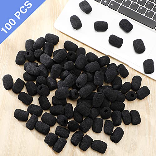 Frienda 100 Pcs Headset Microphone Cover Foam for Lapel Mics
