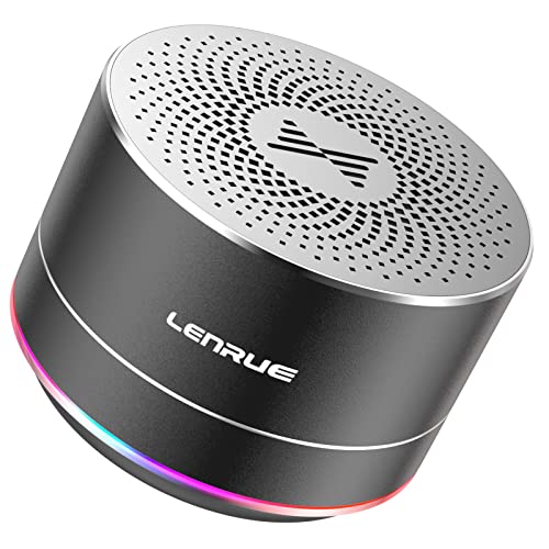 LENRUE Portable Bluetooth Speakers,Wireless Speaker with Clear Sound, Long Playtime, Small Mini Metal Speaker,Christmas Birthday Gifts for Men, Women,Kids(Black) - color: Black