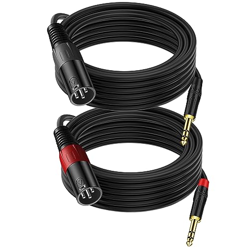 LanSenSu XLR to 1/4 TRS Stereo Adapter,XLR Male to 1/4 Inch (6.35mm) Stereo Balanced Microphone Stereo Audio Converter AdapterCable 2Pack(6.35mm to XLR Male-10ft) - size: 6.35mm to XLR Male-10ft