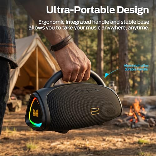 Monster Prism Pro Bluetooth Speaker, Portable Wireless Speaker, 60W True Wireless Stereo, 24H Playtime,TWS Pairing, Bluetooth 6.0, RGB Lights, AUX,USB & TF-Card Input, for Outdoors/Beach/Travel