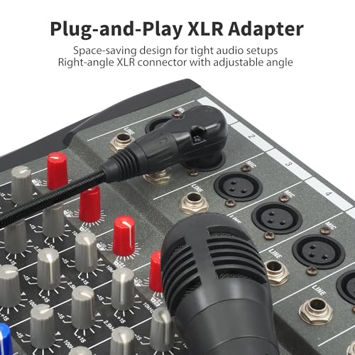 Adjustable 90 Degree XLR Male to Female Microphone Cable Right Angle XLR Cable for Mixing Console 1FT 2pcs