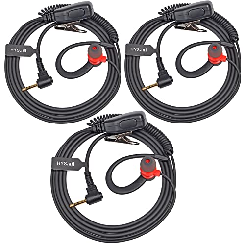 HYS G Shape Radio Earpiece for Motorola Talkabout T605 Two-Way Radio, Walkie Talkie Headset with in-line PTT for Talkabout T465 T800 T260TP T600 T200TP T402 FRS Two-Way Radio, 3pcs Earphone - size: 3PCS