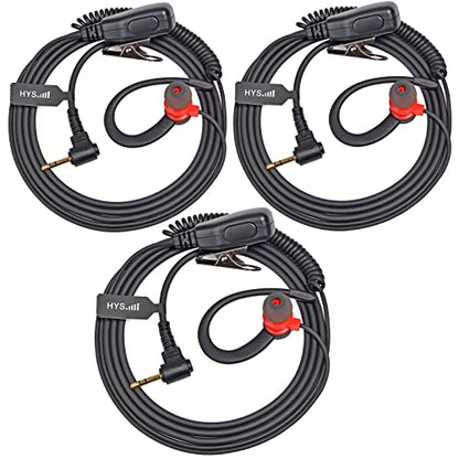 HYS G Shape Radio Earpiece for Motorola Talkabout T605 Two-Way Radio, Walkie Talkie Headset with in-line PTT for Talkabout T465 T800 T260TP T600 T200TP T402 FRS Two-Way Radio, 3pcs Earphone - size: 3PCS
