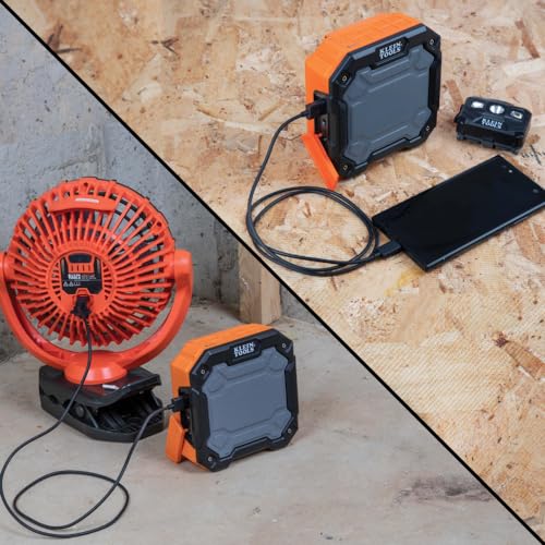 KLEIN TOOLS AEPJS3 Bluetooth Jobsite Speaker with Magnet and Hook, 20-Hr Run Time, Charge Via USB A or C, Pair Multiple Speakers via Broadcast, Hands Free Capable