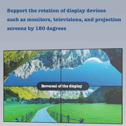 2x2 4k Video Wall Controller, Transform 4 TV Screens into a Single Wall Display with HDMI & DVI 4K Input, 180° Rotation, Audio Output, IR Remote/RS232/Button Press Control