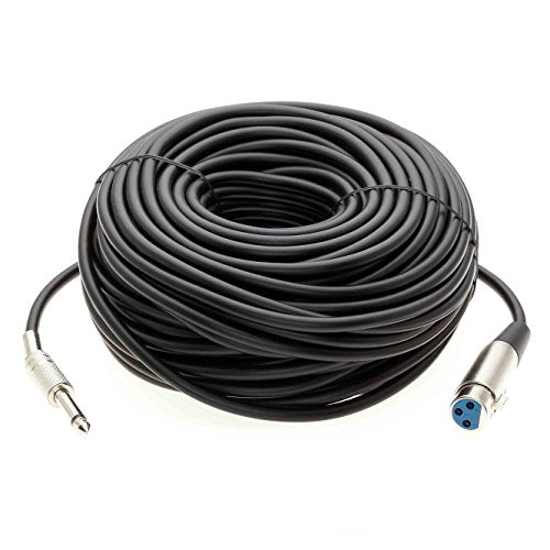 100Ft 1/4" Mono Male to XLR Female Microphone Cable - Compatible with Amplifiers, Instruments, and More! - size: 100 Feet