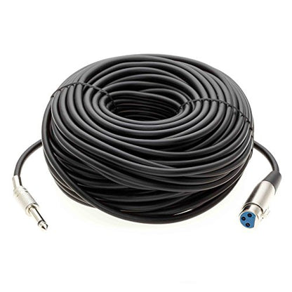 100Ft 1/4" Mono Male to XLR Female Microphone Cable - Compatible with Amplifiers, Instruments, and More! - size: 100 Feet